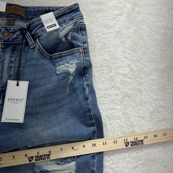 Judy Blue High Waist Straight Fit Distressed Denim Jeans Size 5/27 New W/Tags - Picture 11 of 16
